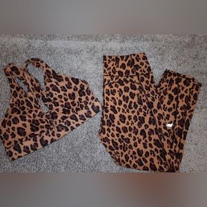Fabletics athletic cheetah set